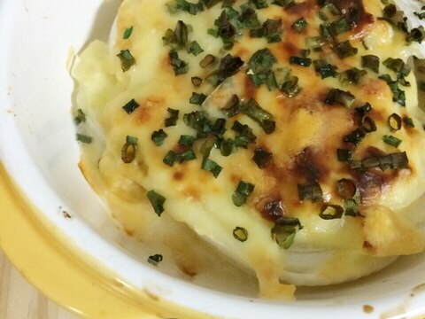 新玉ねぎとお豆腐のチーズ焼き